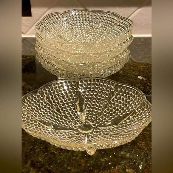 Vintage Hazel Atlas Clear Hobnail Bubble Footed Candy Dish 6.25